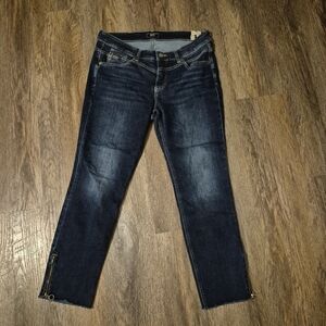 Mac Jeans Rich Dark Blue Women's Jeans Zipper Details Size 42/28 Plus Size